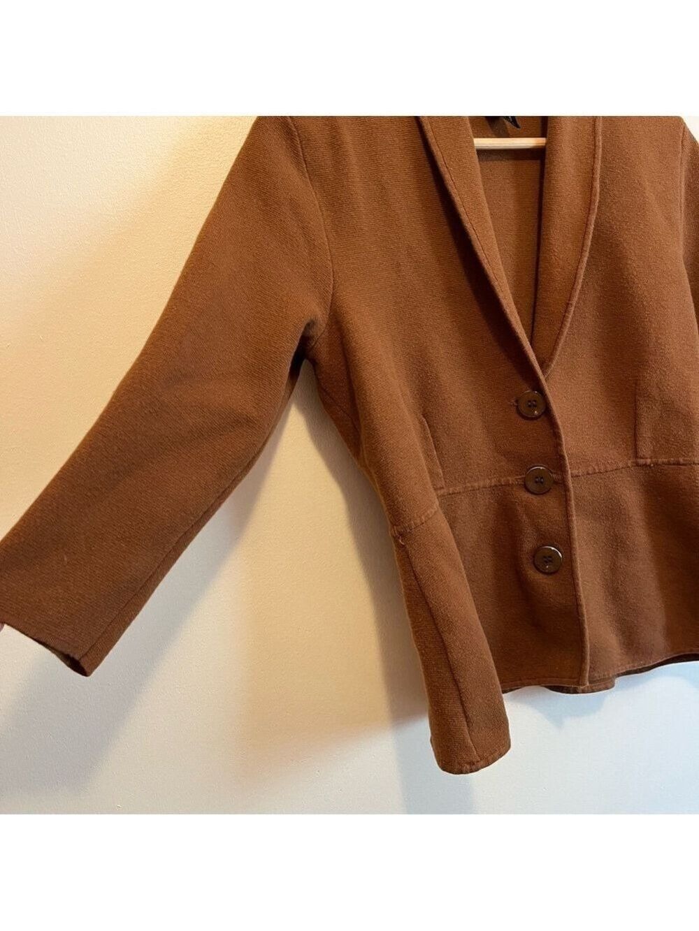 Alfani Brown Women's Sweater Blazer academic collegiate schoolboy retro - Picture 4 of 7